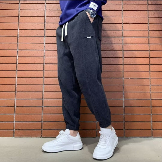 Herren Lockere Cord-Jogginghose mit elastischem Bund und Kordelzug Shop Nory