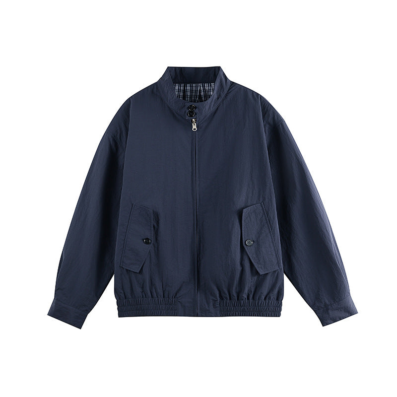 Herren Leichter Nylon-Blouson im Boxy-Cut mit Stehkragen und aufgesetzten Klappentaschen Shop Nory