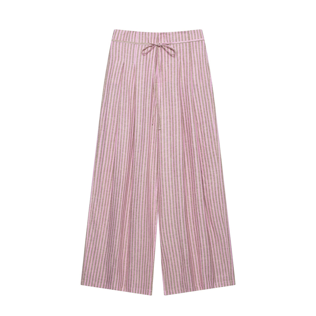 Damen Hochtaillierte Culotte-Hose mit weitem Bein, Tunnelzug und vorderem Schlitz Shop Nory