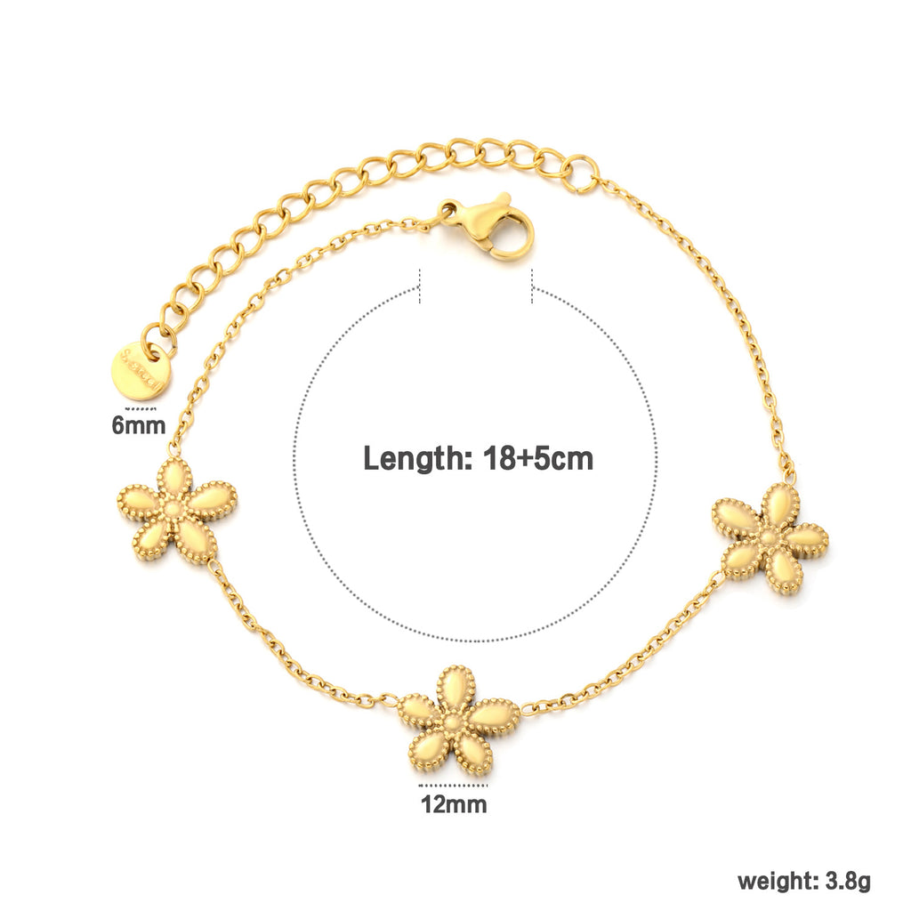 Damen Armband mit eleganten Blumenmotiven und verstellbarem Verschluss Shop Nory