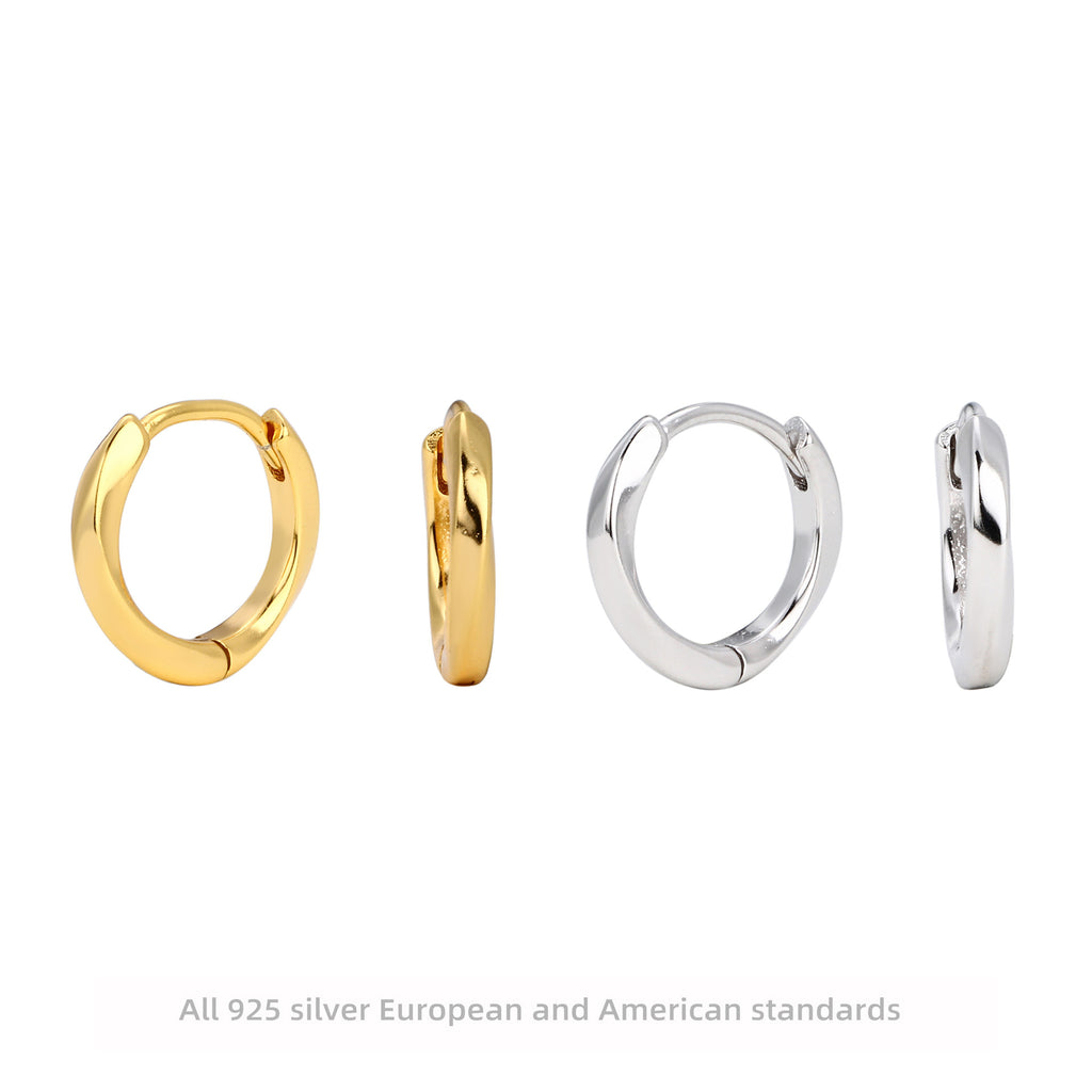 Damen Creolen mit elegantem, geschwungenem Design aus 925 Sterling Silber Shop Nory
