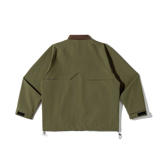 Unisex Kastenförmige Overshirt‑Jacke im Utility‑Stil mit Cordkragen, Pattentaschen und Kordelzugsaum Shop Nory
