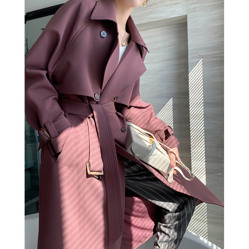 Damen Trenchcoat mit doppelter Knopfleiste und Taillengürtel Shop Nory