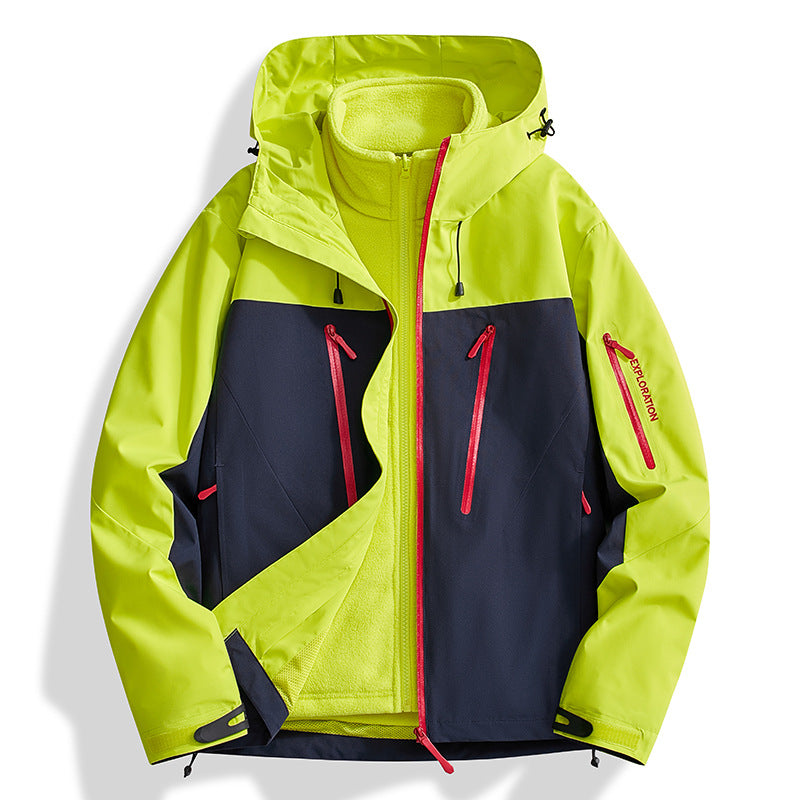 Herren Zwei-in-Eins Softshell-Outdoorjacke mit abnehmbarer Fleece-Innenjacke und wasserdichten Reißverschlüssen Shop Nory