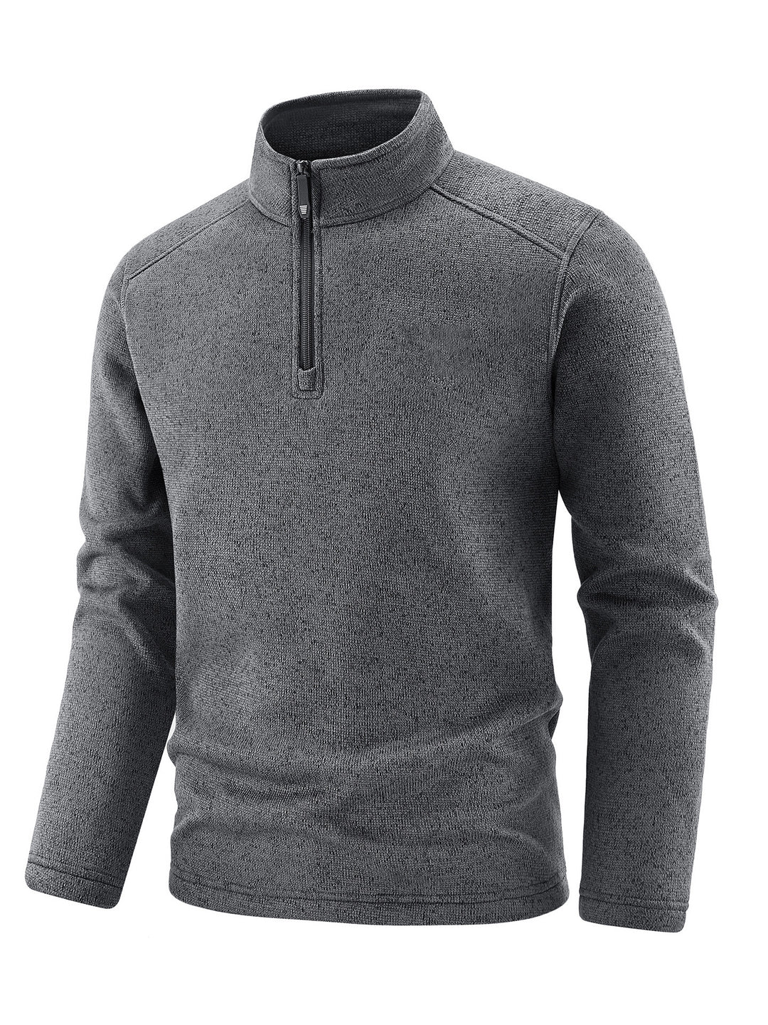 Herren Thermischer Strick-Fleecepullover mit halbem Reißverschluss und Stehkragen Shop Nory