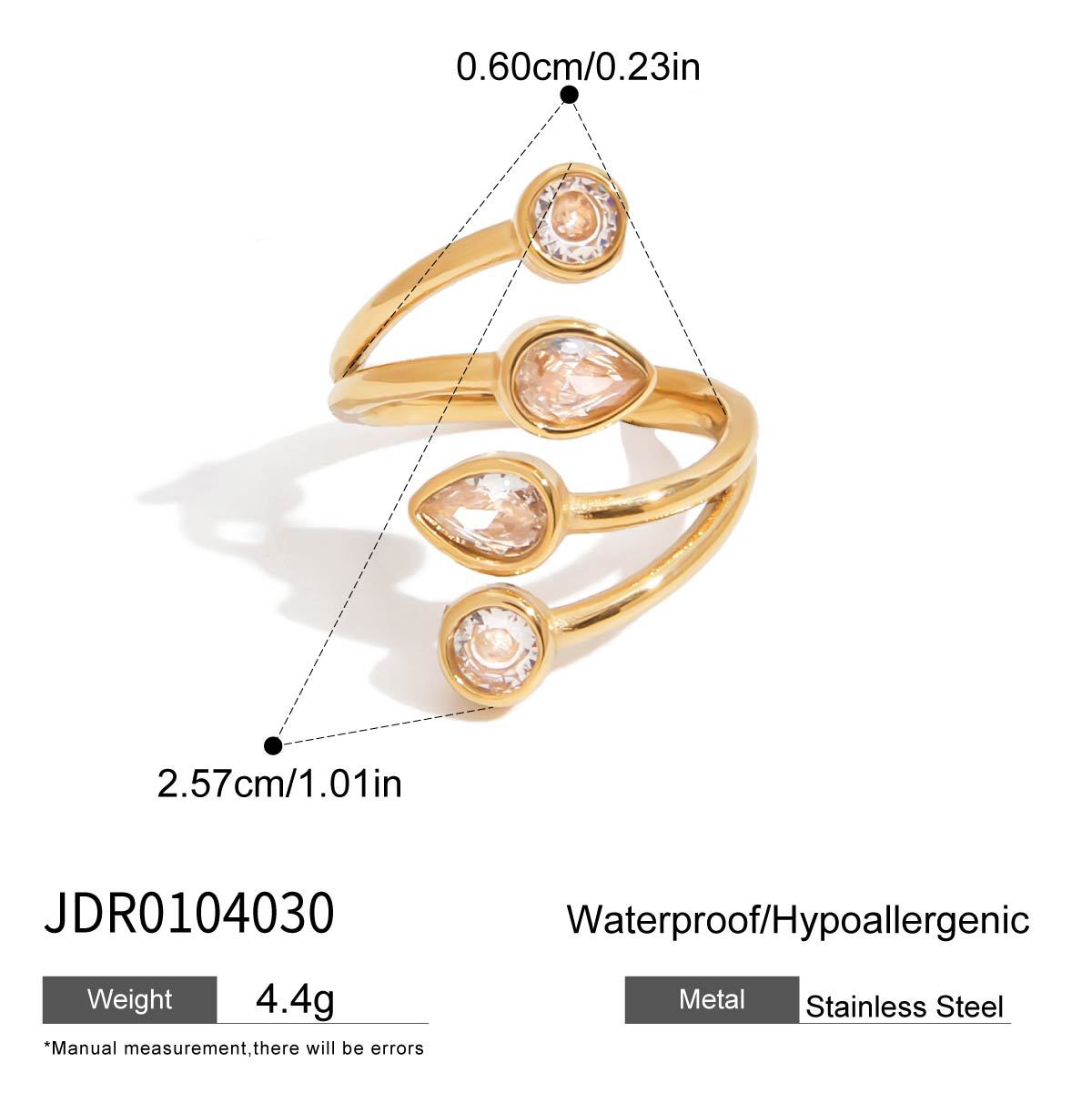 Damen Armband aus hypoallergenem Edelstahl mit funkelndem tropfenförmigem Kristall Shop Nory