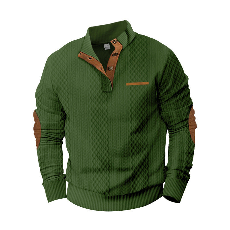 Herren Strickpullover mit modernem Kragen und strukturierter Oberfläche