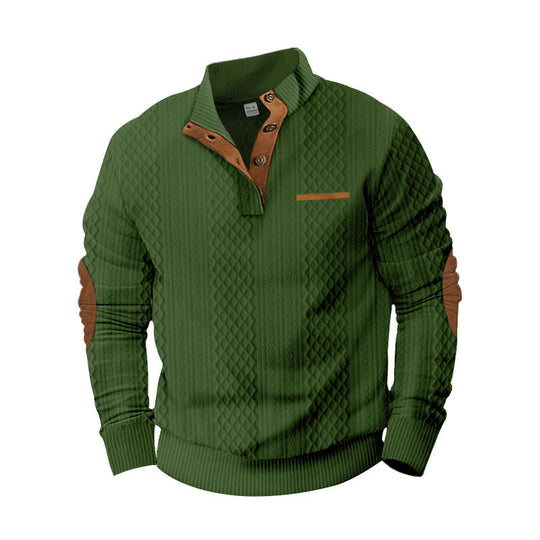 Herren Strickpullover mit modernem Kragen und strukturierter Oberfläche