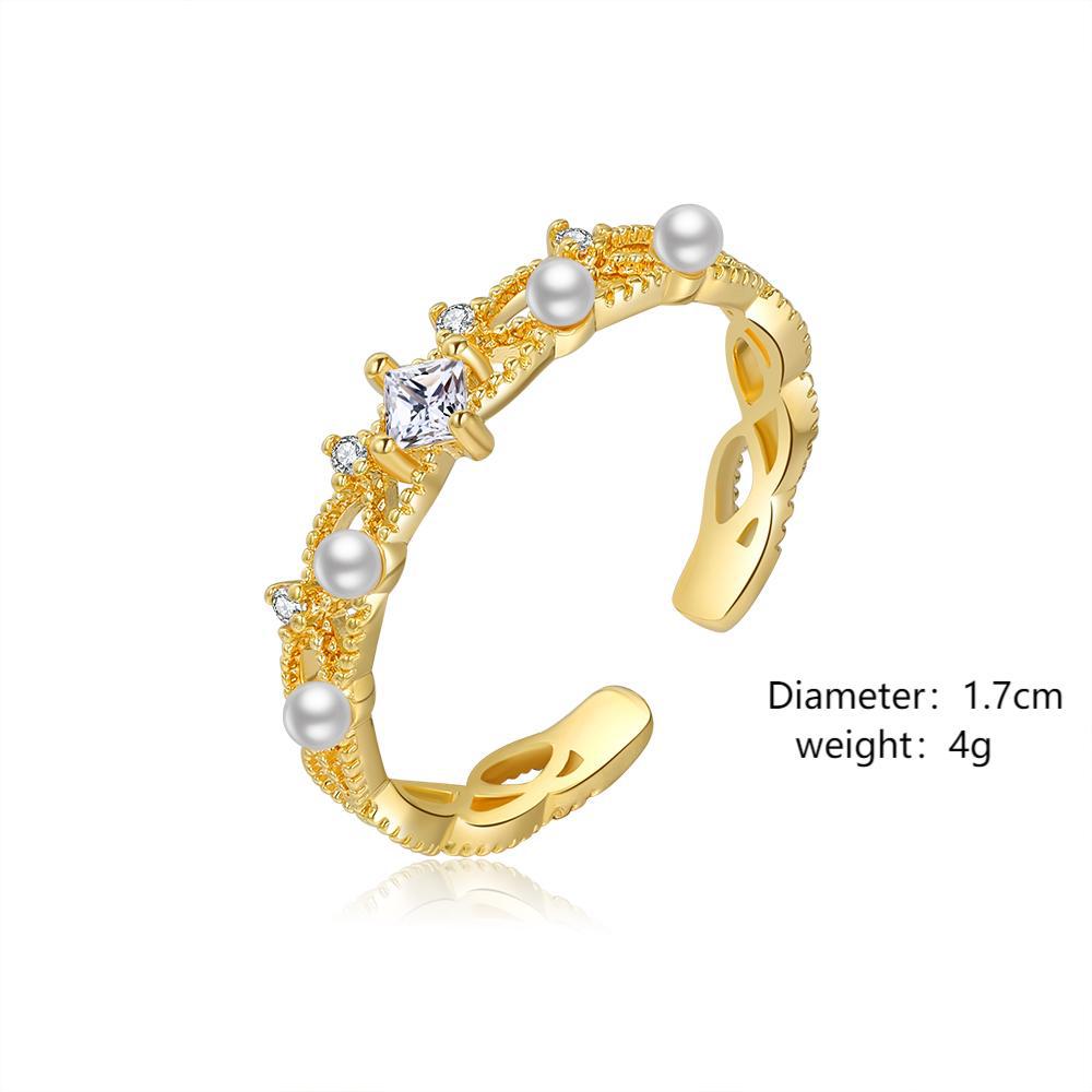 Damen Eleganter und stilvoller Ring mit Kristallen und Perlen Shop Nory