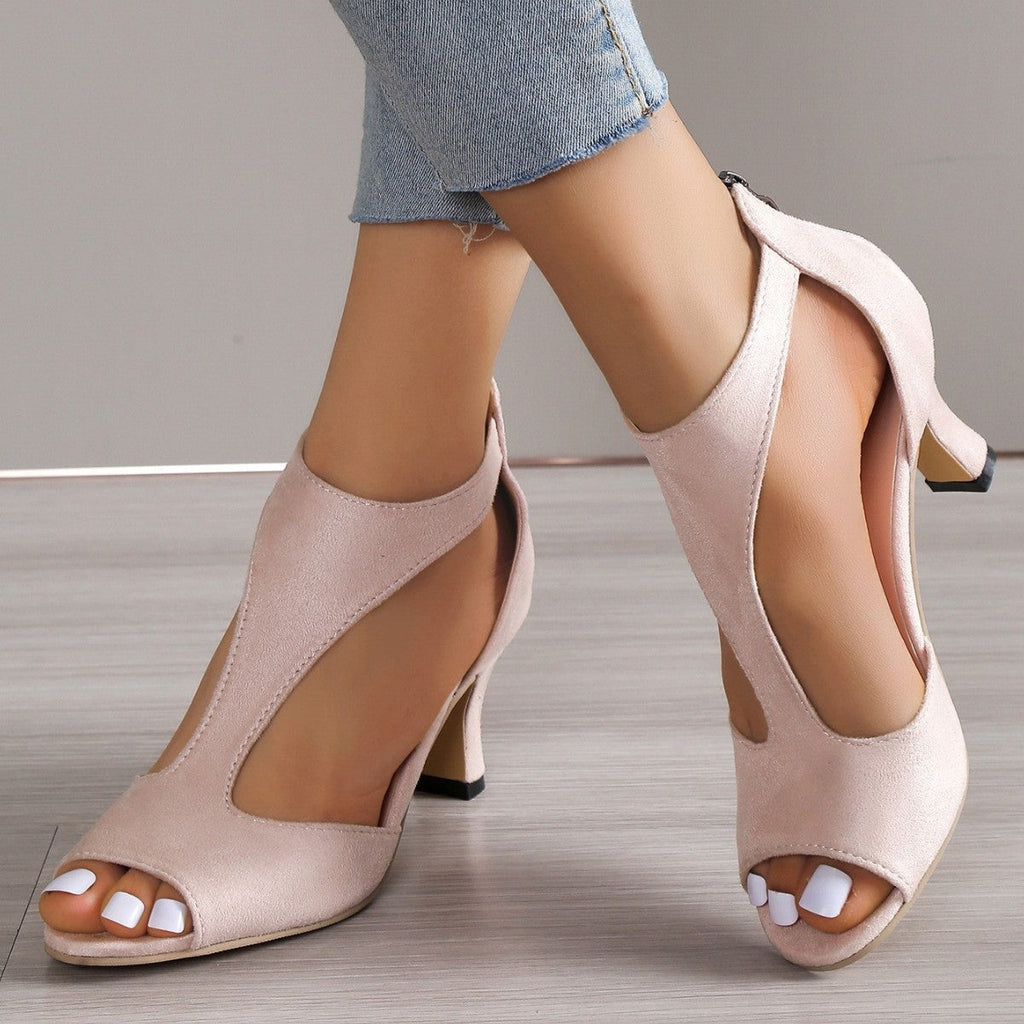 Damen Absatzsandalen mit offenen Riemen und modischem Schnürdesign