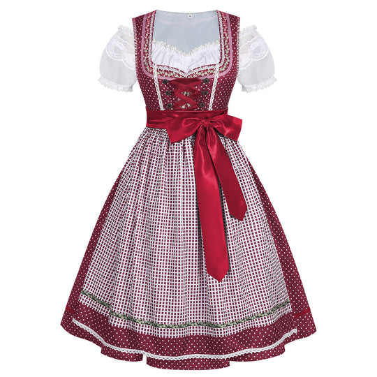 Damen nan traditionelles Dirndlkleid mit Schnürung und abnehmbarer Schürze Shop Nory