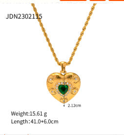 Damen Halskette mit herzförmigem Anhänger aus hochwertigem Edelstahl und funkelnden Zirkonia Shop Nory