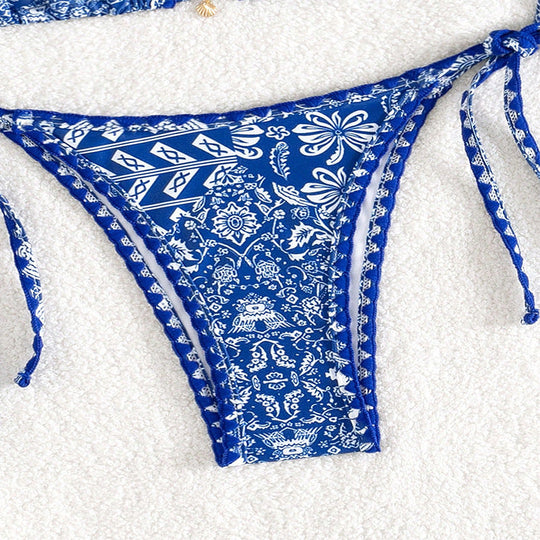 Damen Triangel-Bikini mit verstellbaren Raffungen