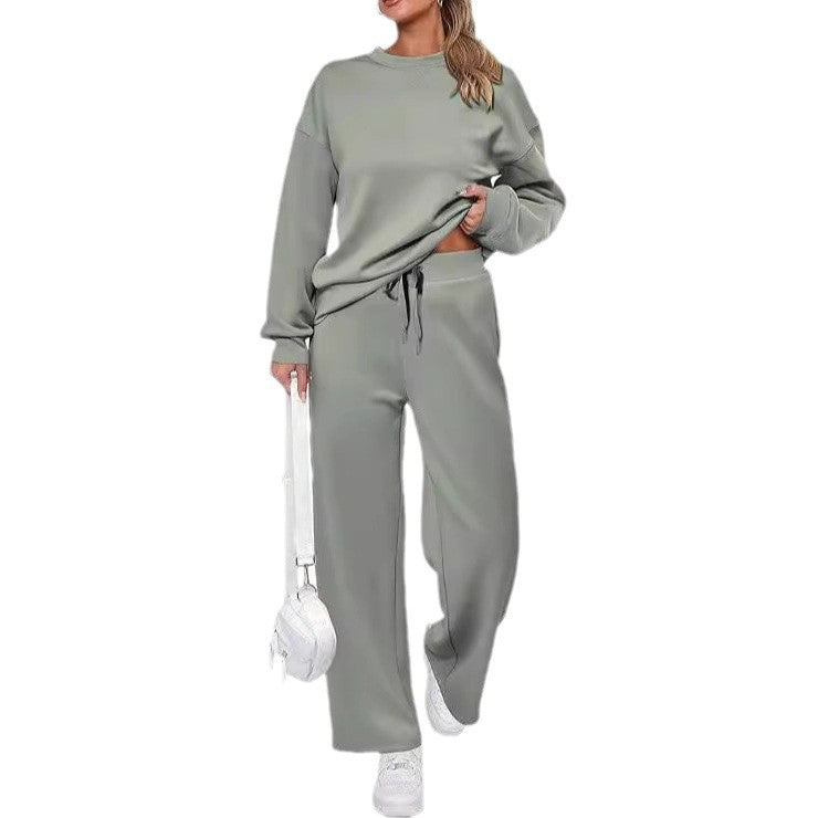 Damen nan zweiteiliges French-Terry Lounge-Set mit oversized Rundhals-Pullover und weitem Highwaist-Jogger Shop Nory