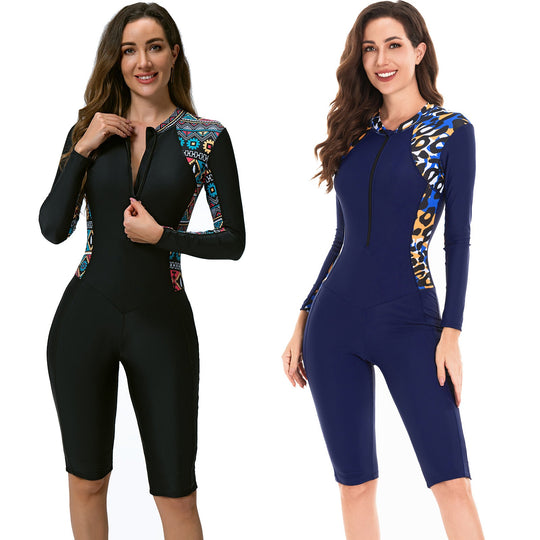 Damen Sportlicher Langarm-Schwimmanzug