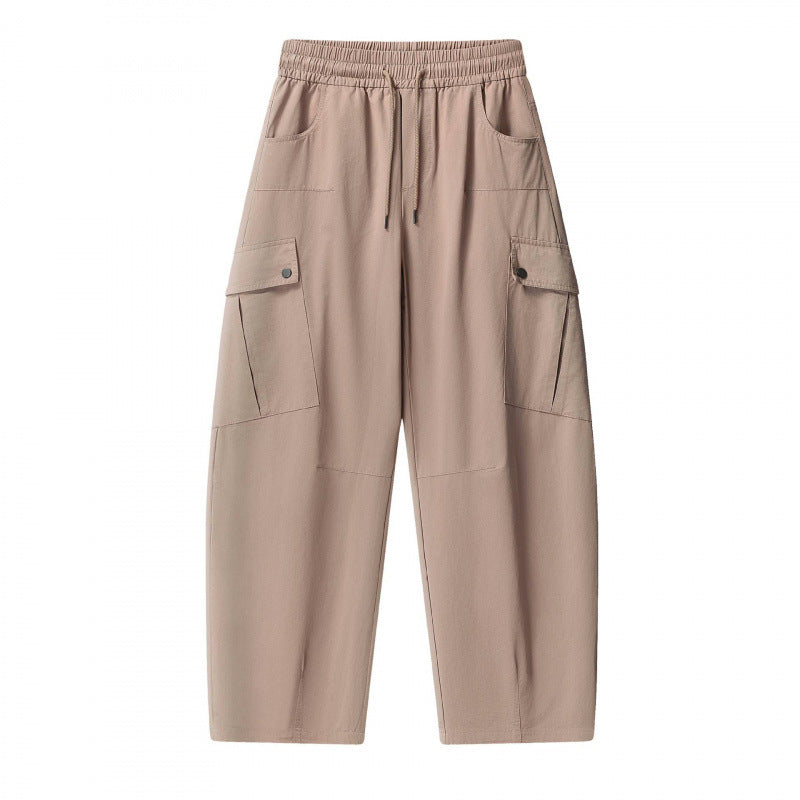 Unisex Lockere Cargo-Hose mit elastischem Bund, Tunnelzug und aufgesetzten Klappentaschen Shop Nory