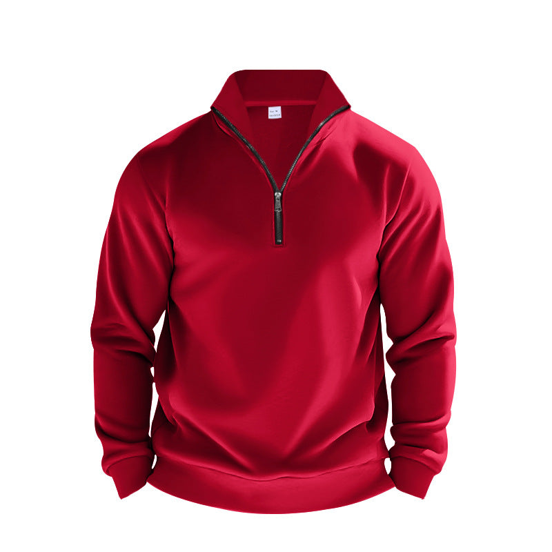 Herren Sweatpullover mit halbem Reißverschluss und atmungsaktiver Struktur