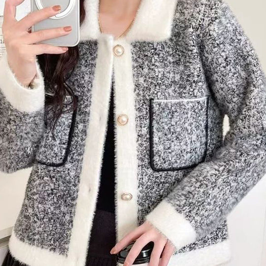 Damen Kuschelige Strickjacke mit Taschen Shop Nory