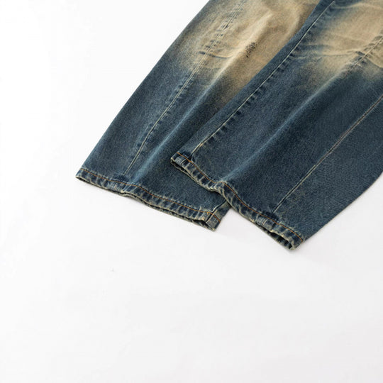 Damen Weite High-Waist Baggy-Jeans mit Used-Waschung und Distressed-Details Shop Nory