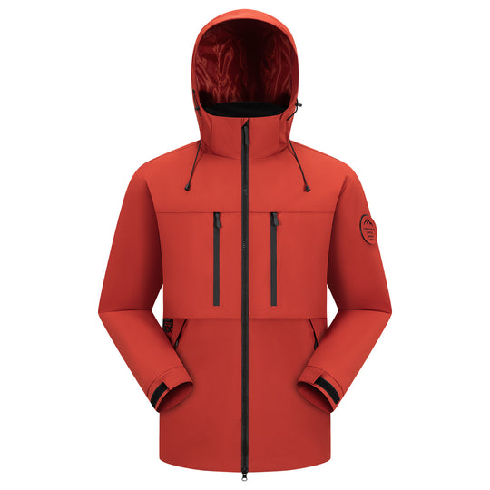 Herren Wasserdichte atmungsaktive Softshell Outdoorjacke mit verstellbarer Kapuze Shop Nory