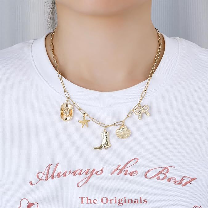 Damen Halskette mit charmanten Anhängern aus hochwertigem Edelstahl Shop Nory