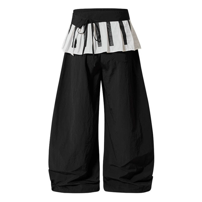 Damen Weite Culotte-Hose mit Volantbund, Tunnelzug und Ballonbein Shop Nory
