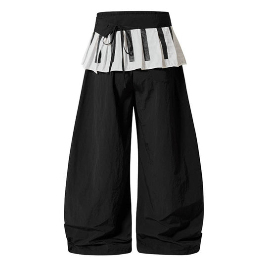 Damen Weite Culotte-Hose mit Volantbund, Tunnelzug und Ballonbein Shop Nory