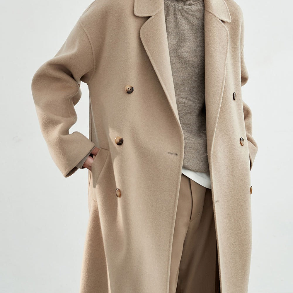 Herren Oversized Wollmantel mit Doppelreiher und Reverskragen Shop Nory