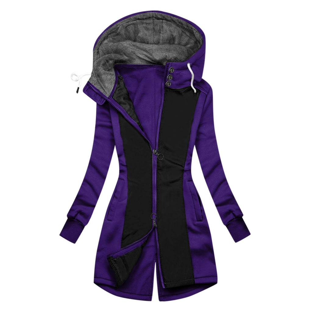 Damen sportliche Windbreaker-Jacke mit hohem Kragen und warmem Innenfutter Shopnory