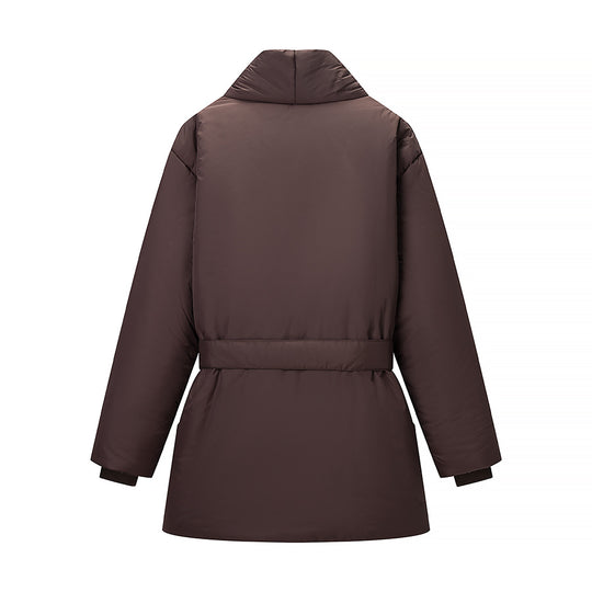 Damen gesteppte Taillengürtel-Steppjacke mit Schalkragen Shop Nory