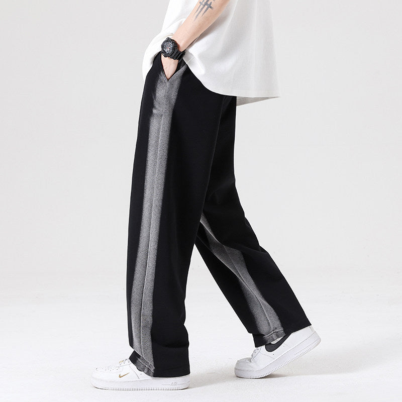 Herren Oversize Trainingshose mit kontrastseitigem Panel, Tunnelzug & geradem Bein Shop Nory
