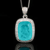 Paraiba Blau Anhänger mit Box Kette