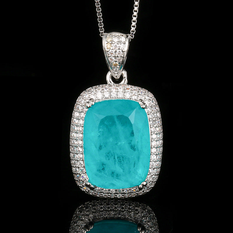 Kissen Schnitt Halo Anhänger Halskette mit Mikro Pave Sterling Einstellung