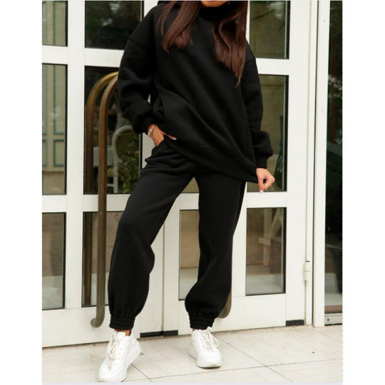 Damen Oversize-Kapuzen-Sweatshirt und Jogginghose Set mit Fleece-Innenseite und elastischen Bündchen Shop Nory