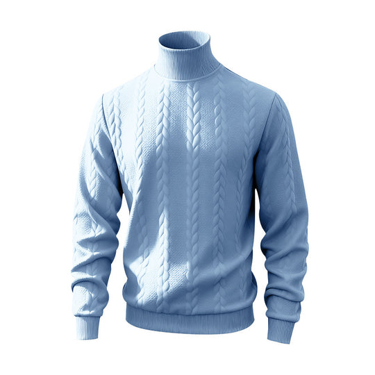 Herren Grobstrick-Rollkragenpullover mit Zopfmuster und gerippten Bündchen Shop Nory