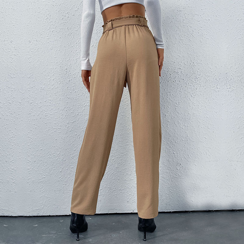 Damen Hochtaillierte Hosen mit Bindegürtel Shop Nory