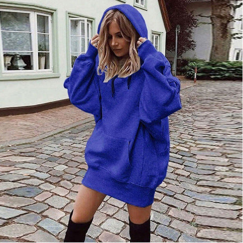 Damen Oversized Kapuzenkleid