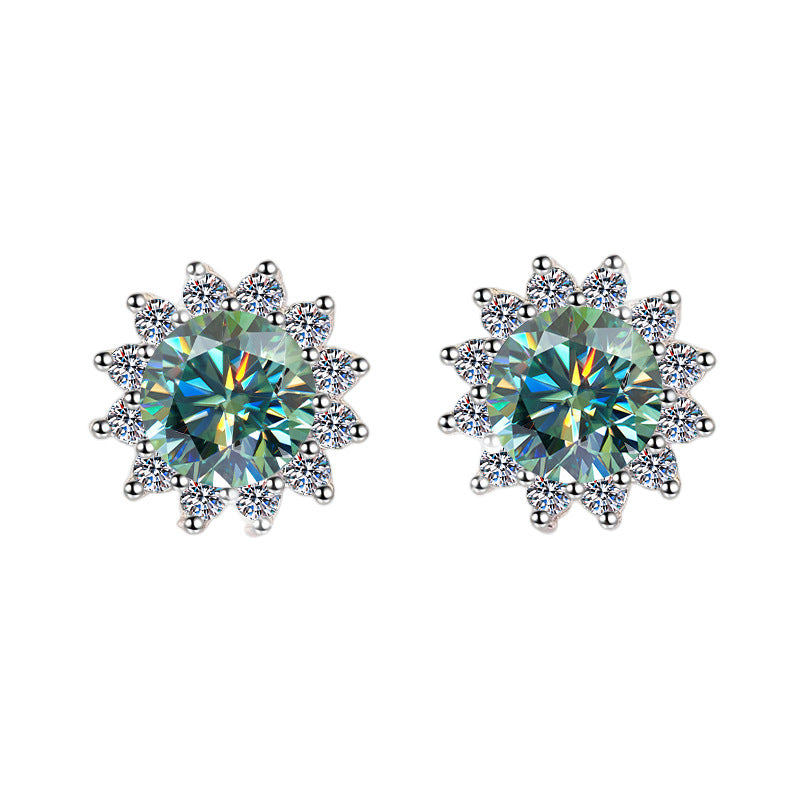 Damen Ohrringe mit strahlenden Zirkonia in floraler Form Shop Nory