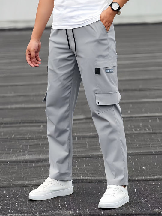 Herren Utility-Cargohose mit Tunnelzugbund, geradem Bein und Mehrfachtaschen Shop Nory