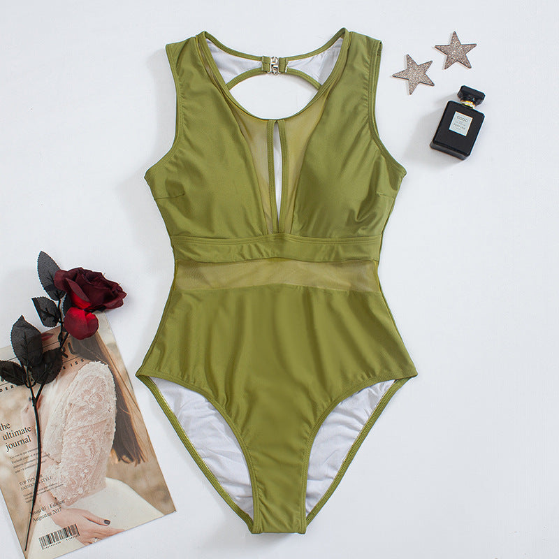 Damen Cut-Out Einteiler Badeanzug Shopnory