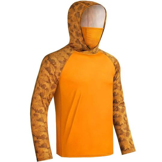 Herren Sportliches Funktionsshirt mit Kapuze und Gesichtsschutz