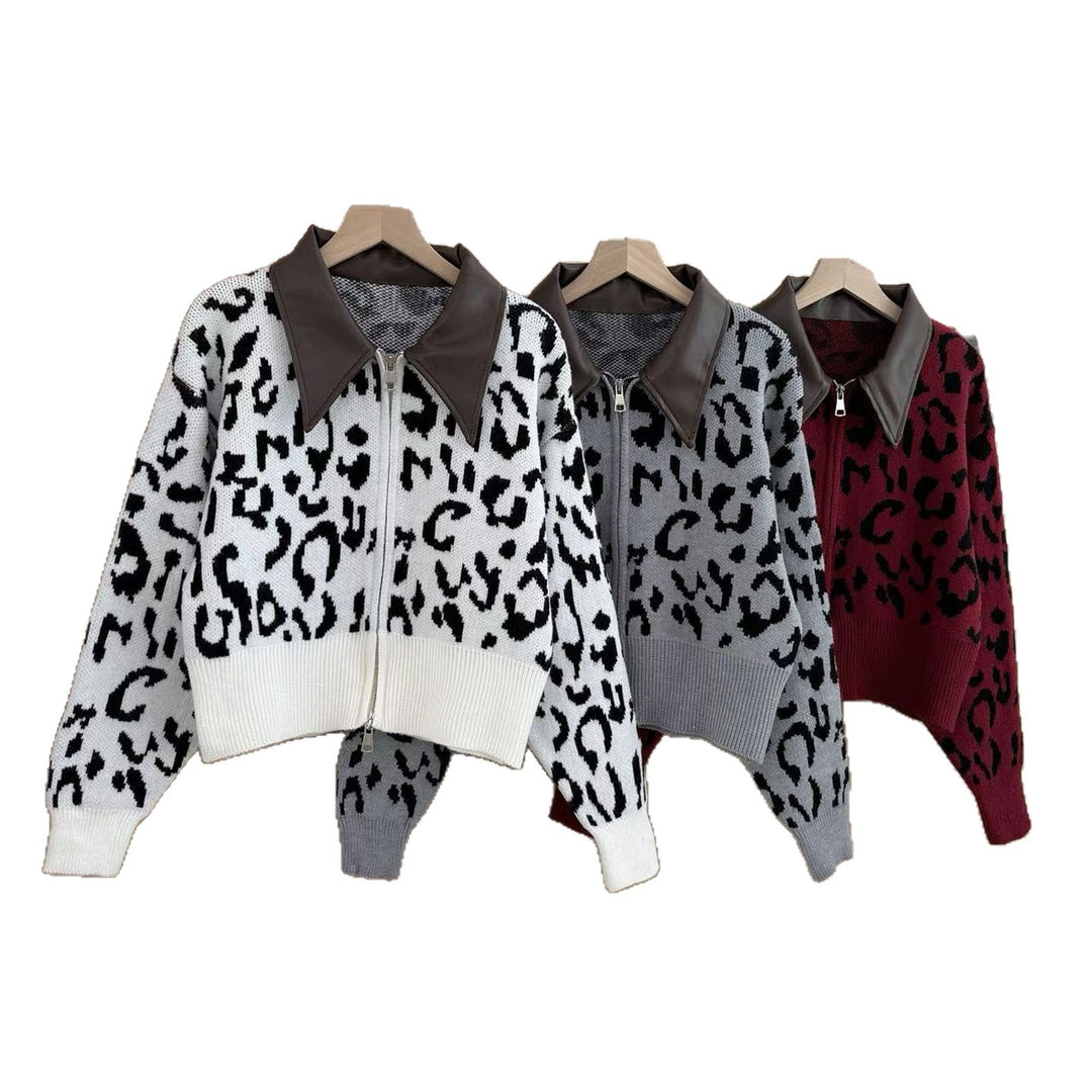 Damen Modische Kurzstrickjacke mit Reißverschluss Shop Nory