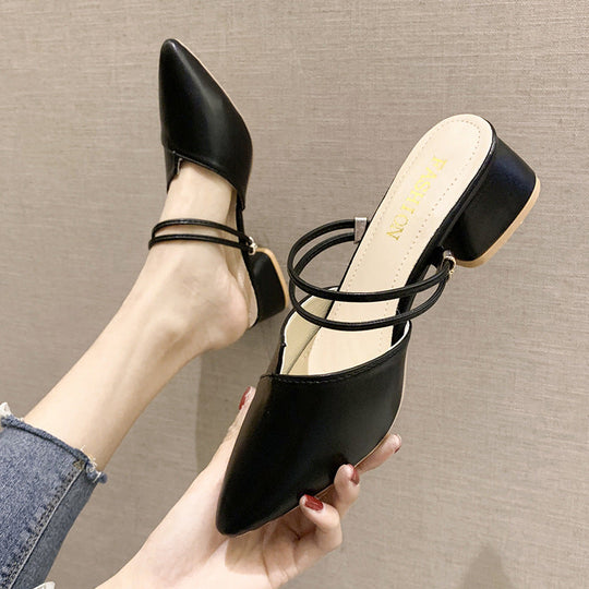 Damen elegante Sling-Pumps mit verstellbarem Riemchen und spitzem Zehenbereich