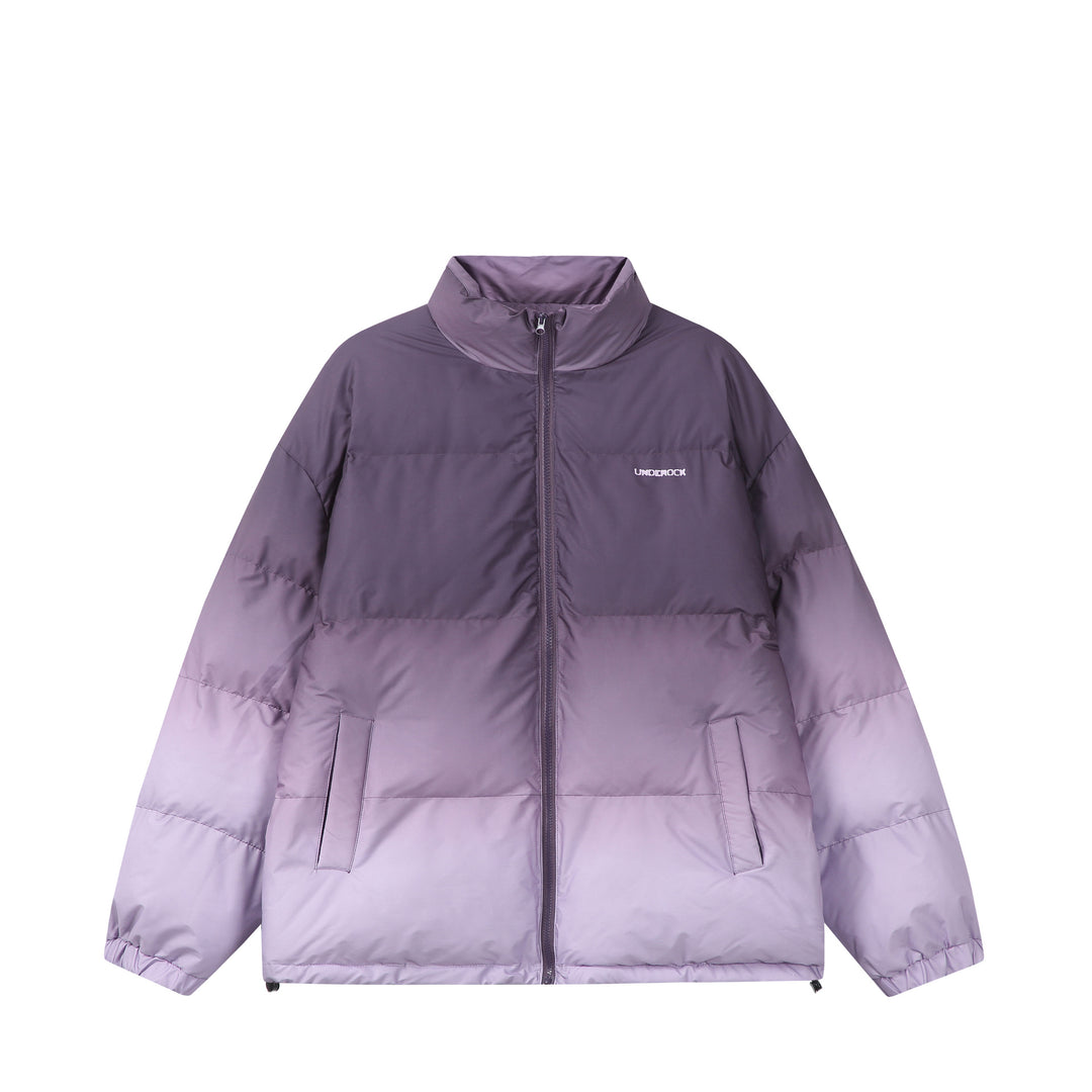 Damen Kurz geschnittene wattierte Steppjacke mit hohem Funnelkragen und Ombré-Detail Shop Nory