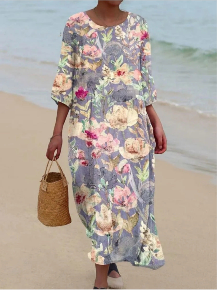 Damen Maxikleid mit floralem Design und lässigem Schnitt