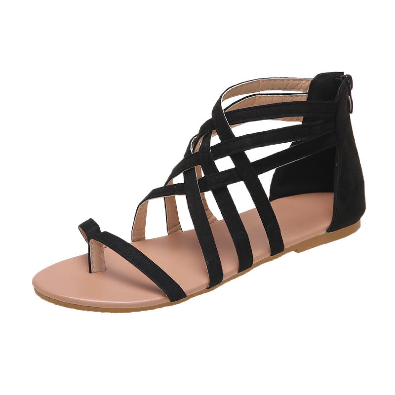Damen Sommerliche Zehentrenner Sandalen mit floralem Design