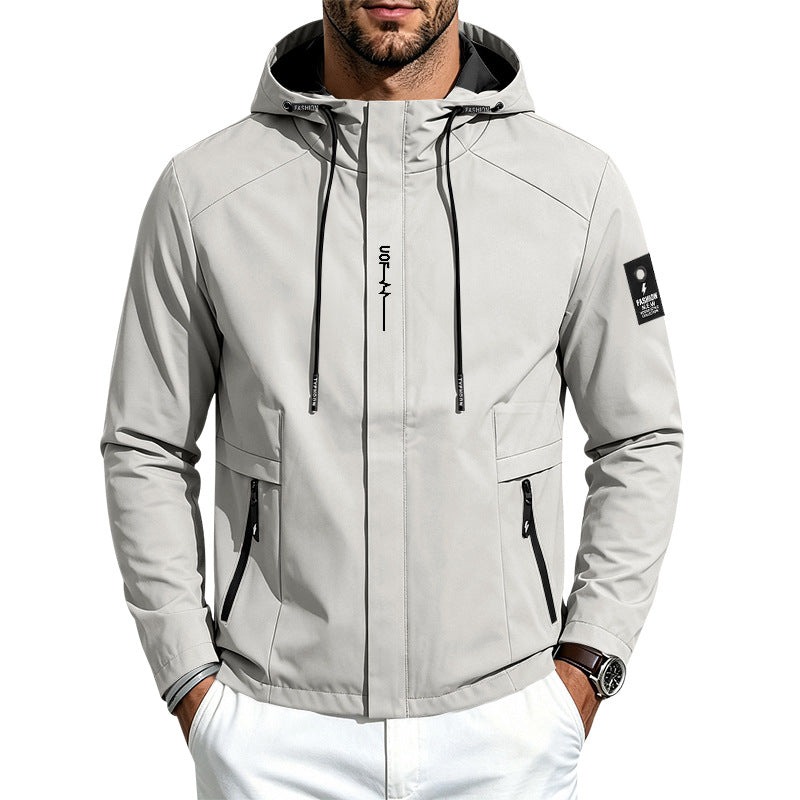 Herren Leichte Softshelljacke mit Kapuze wind- und wasserabweisend Reißverschlusstaschen Shop Nory