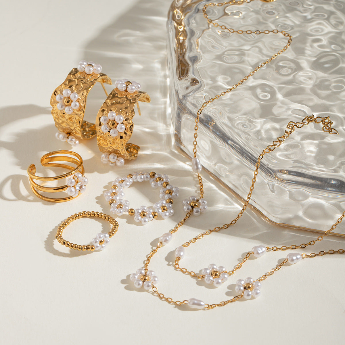 Damen Creolen mit extravagantem Perlendesign Shop Nory
