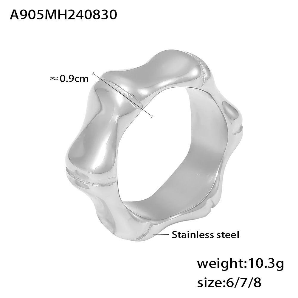 Damenring mit geschwungenem Design aus hochwertigem Edelstahl Shop Nory