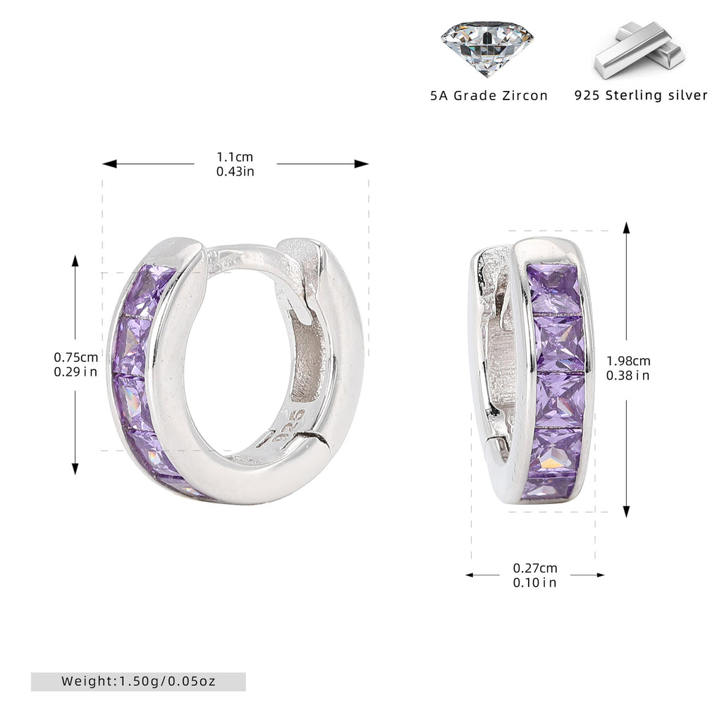Damen Ohrcreolen mit funkelnden Zirkon-Akzenten aus hochwertigem 925 Sterling Silber Shop Nory